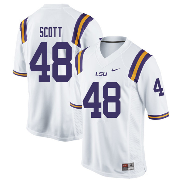 Men #48 Dantrieze Scott LSU Tigers College Football Jerseys Sale-White - Click Image to Close